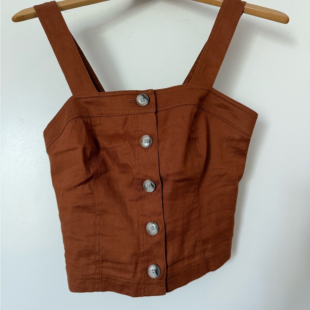Banana Republic Terracotta Buttoned Tank Top